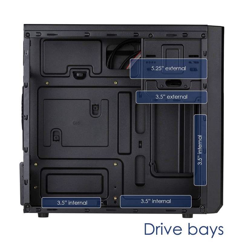 Akyga AK17BK skriňa Micro-ATX Tower, 2x USB 3.0, bez napájacieho zdroja, čierna