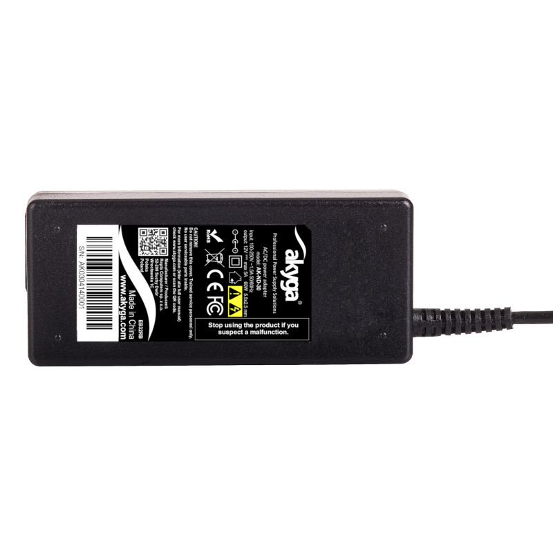 Akyga AK-ND-30 napájací zdroj 12 V, 5 A, 60 W, 5,5 x 2,5 mm, pre Mini-PC / LED, 1,2 m