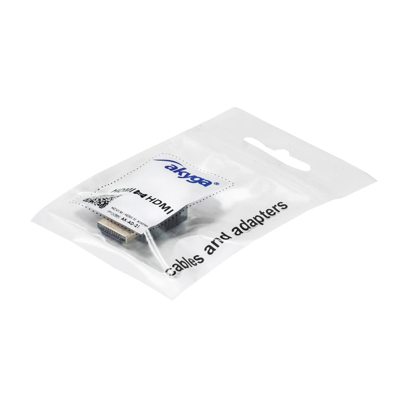 Akyga AK-AD-21 HDMI (M) na HDMI (M) adaptér, čierny