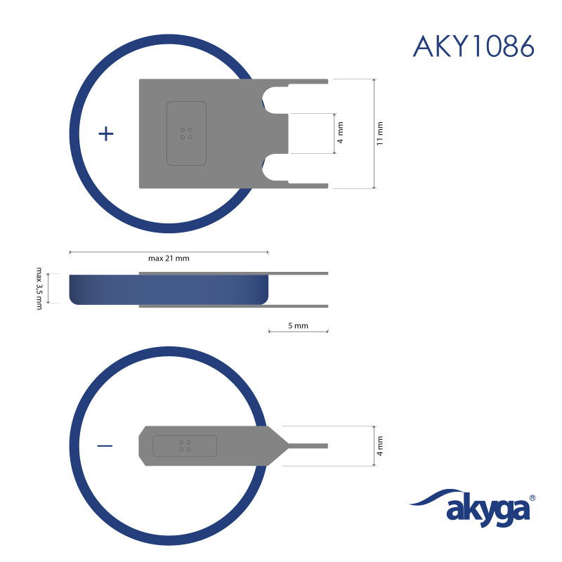Akyga AKY1086 CR2032 PP3A lítiová batéria 3 V 210 mAh s 3 pinmi, rozteč 4 mm (THT)