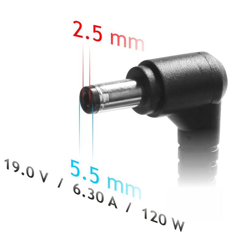 Akyga AK-ND-44 napájací zdroj pre notebook 19 V / 6,3 A, 120 W, 5,5 x 2,5 mm, 1,2 m