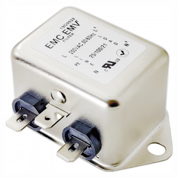 Akyga EN2020-6-F jednofázový EMC filter, 6 A, 120-250 V AC, 50/60 Hz, 6,3 mm plochý konektor