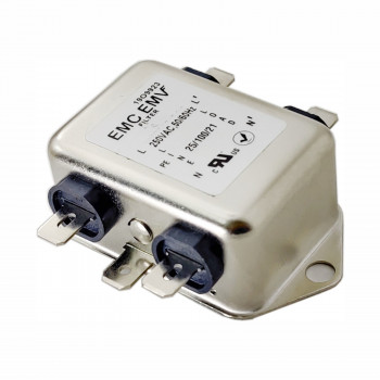 Akyga EN2030-3-F jednofázový EMC sieťový filter 3 A, 120–250 V AC, 50/60 Hz, 6,3 mm svorky