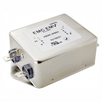 Akyga EN2060-6-F jednofázový EMV sieťový filter 6 A, 120–250 V AC, 50/60 Hz, konektory 6,3 mm