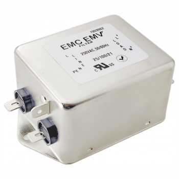 Akyga EN2070-16-F jednofázový EMV sieťový filter 16 A, 120–250 V AC, 50/60 Hz, konektory 6,3 mm