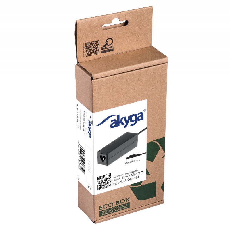 Akyga AK-ND-66 napájací zdroj pre notebook 12 V / 2,58 A, 31 W, Surface Connect, 1,2 m, pre Microsoft Surface Pro 3 / Pro 4