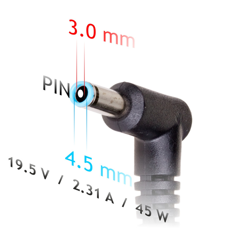 Akyga AK-ND-69 napájací zdroj pre notebook 19,5 V / 2,31 A, 45 W, 4,5 x 3,0 mm + pin, 1,2 m, pre HP