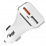 Auto nabíjačka 12/24V Akyga AK-CH-08 18W 2x USB-A Quick Charge 3.0 5-12V / 1.5-3A biela