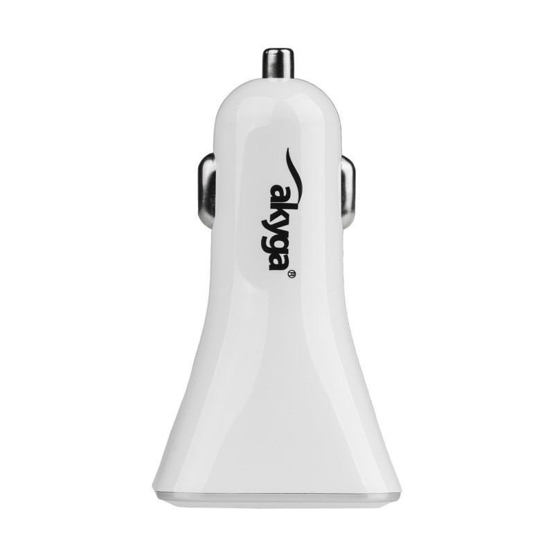 Auto nabíjačka 12/24V Akyga AK-CH-08 18W 2x USB-A Quick Charge 3.0 5-12V / 1.5-3A biela