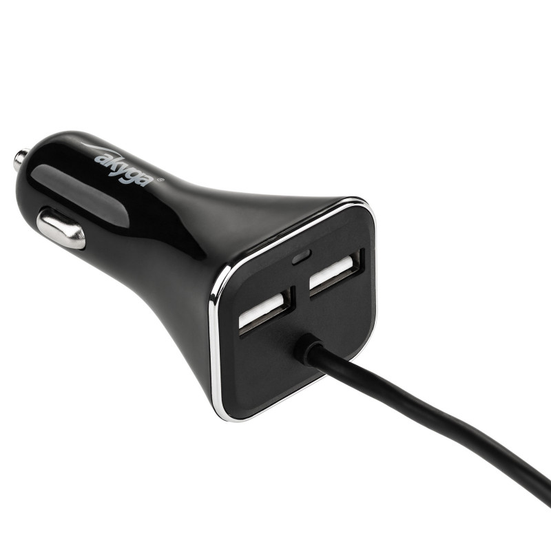 Auto nabíjačka 12/24V Akyga AK-CH-10 45W 4x USB-A 5V / 9A modulárna čierna