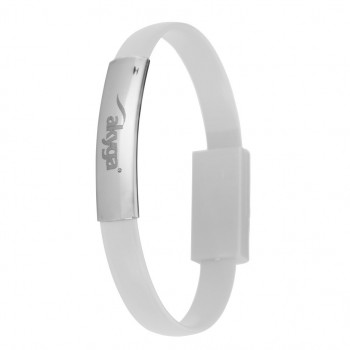 Akyga AK-AD-47 náramkový USB kábel, USB-C (m) / USB-A, USB 2.0, 23 cm, biely