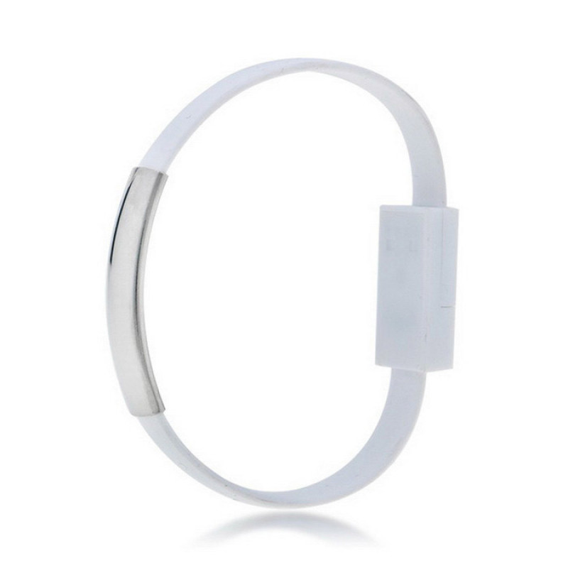 Akyga AK-AD-47 náramkový USB kábel, USB-C (m) / USB-A, USB 2.0, 23 cm, biely
