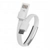 Akyga AK-AD-47 náramkový USB kábel, USB-C (m) / USB-A, USB 2.0, 23 cm, biely
