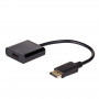 Akyga AK-AD-11 konvertorový adaptér s káblom DisplayPort konektor samec na HDMI konektor samica, 15 cm, čierny