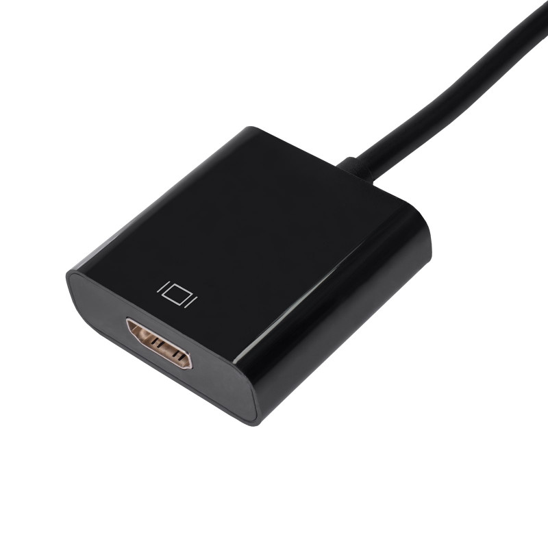 Akyga AK-AD-11 konvertorový adaptér s káblom DisplayPort konektor samec na HDMI konektor samica, 15 cm, čierny