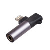 Akyga AK-AD-63 adaptér Lightning (m) na Lightning (f) + 3,5 mm jack konektor samica, čierny