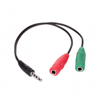Akyga AK-AV-08 audio splitter kábel Mini jack (M) na 2x Mini jack (F), 15 cm, čierna
