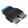 Akyga AK-CA-58 interný USB 3.0 19-pin header (F) na 2x USB-A 3.0 (F) adaptér
