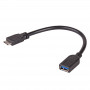Akyga AK-AD-30 OTG adaptérový kábel USB-A 3.0 (konektor samica) na Micro-USB 3.0 (konektor samec), 15 cm, čierny