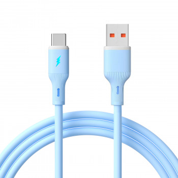 Akyga AK-USB-63 USB kábel USB-A (m) / USB-C (m), USB 2.0, 18W, 1 m, modrý, silikón