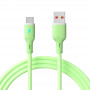 Akyga AK-USB-64 USB kábel USB-A (m) / USB-C (m), USB 2.0, 18W, 1 m, zelený, silikón