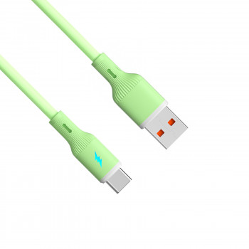 Akyga AK-USB-64 USB kábel USB-A (m) / USB-C (m), USB 2.0, 18W, 1 m, zelený, silikón