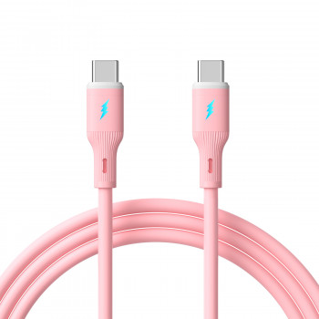 Akyga AK-USB-66 USB kábel USB-C (m) / USB-C (m), USB 2.0, 60W, 1 m, ružový, silikón