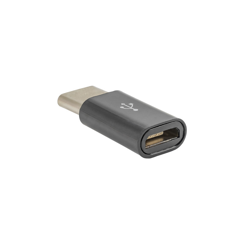 Akyga AK-AD-46 Micro-USB-B (F) na USB-C (M) adaptér, čierna