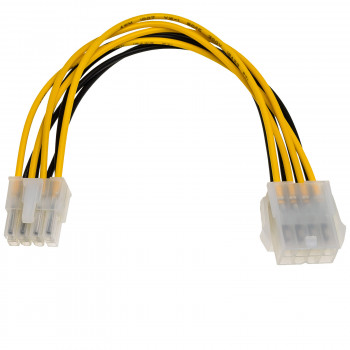 Akyga AK-CA-08 EPS 8-pin (4+4) napájací predlžovací kábel, 8-pin (F) na 8-pin (M), 20 cm