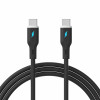 Akyga AK-USB-67 USB kábel USB-C (m) / USB-C (m), USB 2.0, 60W, 1 m, čierna, silikón