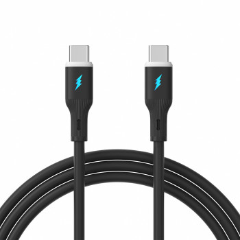 Akyga AK-USB-67 USB kábel USB-C (m) / USB-C (m), USB 2.0, 60W, 1 m, čierny, silikón