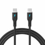 Akyga AK-USB-67 USB kábel USB-C (m) / USB-C (m), USB 2.0, 60W, 1 m, čierny, silikón