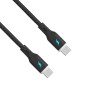 Akyga AK-USB-67 USB kábel USB-C (m) / USB-C (m), USB 2.0, 60W, 1 m, čierny, silikón