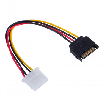 Akyga AK-CA-11 SATA napájanie (M) na Molex (F) adaptérový kábel, 15 cm