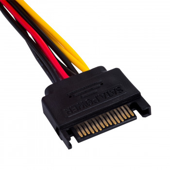 Akyga AK-CA-11 SATA napájanie (M) na Molex (F) adaptérový kábel, 15 cm