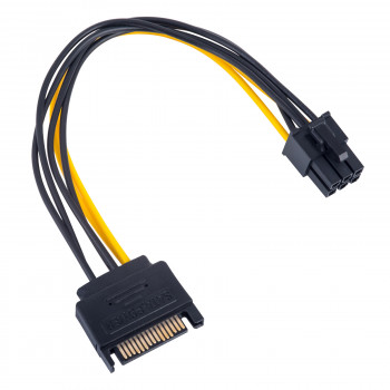Akyga AK-CA-30 SATA napájanie (M) na PCIe 6-pin (F) adaptérový kábel, 15 cm