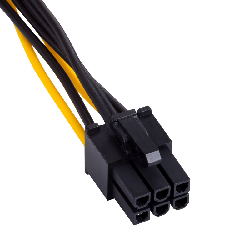 Akyga AK-CA-30 SATA napájanie (M) na PCIe 6-pin (F) adaptérový kábel, 15 cm