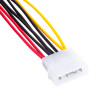 Akyga AK-CA-16 Molex (M) na 2x SATA napájanie (F) rozbočovací kábel, 15 cm