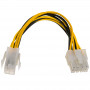 Akyga AK-CA-10 ATX P4 4-pin (M) na EPS 8-pin (F) napájací adaptérový kábel, 15 cm