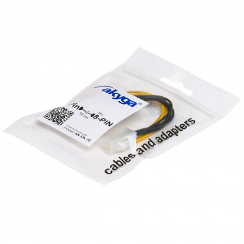 Akyga AK-CA-10 ATX P4 4-pin (M) na EPS 8-pin (F) napájací adaptérový kábel, 15 cm