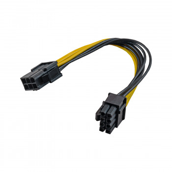 Akyga AK-CA-07 PCIe 6-pin (M) na PCIe 8-pin (6+2) (F) napájací adaptérový kábel, 20 cm