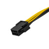 Akyga AK-CA-07 PCIe 6-pin (M) na PCIe 8-pin (6+2) (F) napájací adaptérový kábel, 20 cm