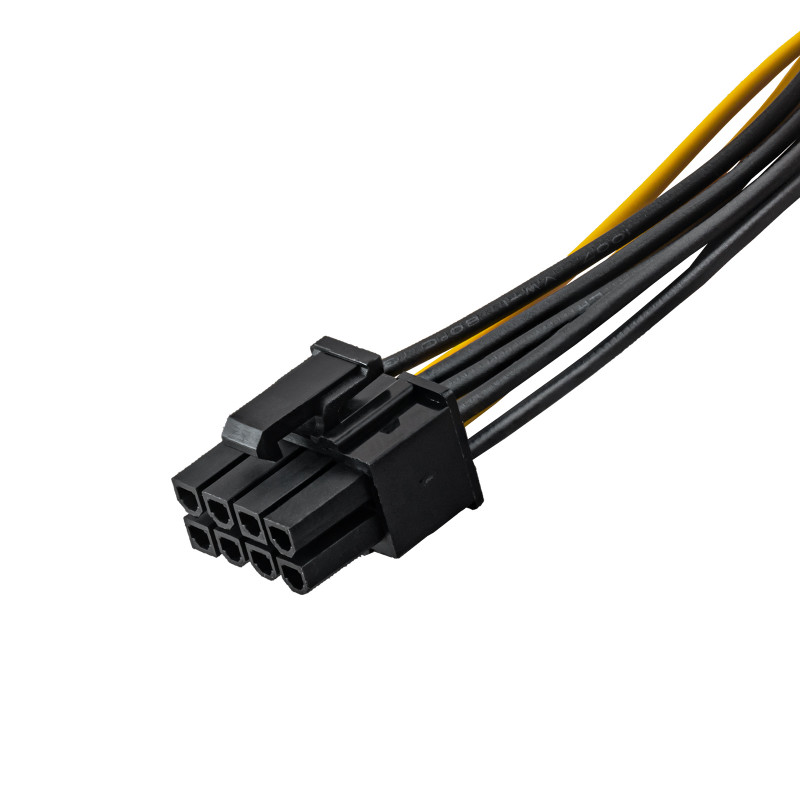 Akyga AK-CA-07 PCIe 6-pin (M) na PCIe 8-pin (6+2) (F) napájací adaptérový kábel, 20 cm