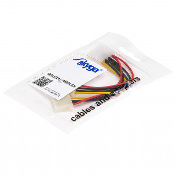 Akyga AK-CA-15 Molex (M) na 2x Molex (F) napájací rozbočovací kábel, 15 cm