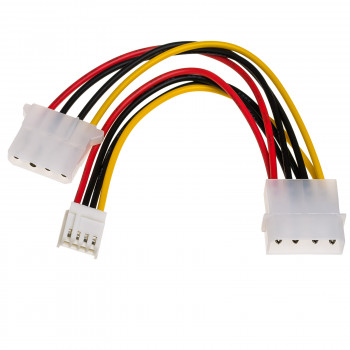 Akyga AK-CA-14 Molex (M) na Molex (F) + Mini Molex (F) napájací rozbočovací kábel, 15 cm