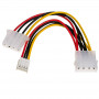 Akyga AK-CA-14 Molex (M) na Molex (F) + Mini Molex (F) napájací rozbočovací kábel, 15 cm