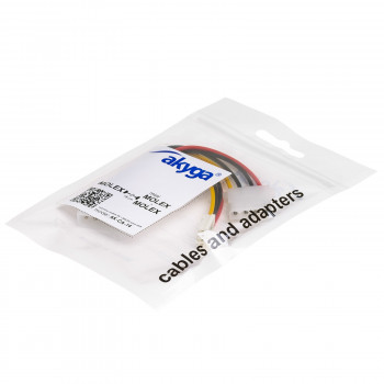 Akyga AK-CA-14 Molex (M) na Molex (F) + Mini Molex (F) napájací rozbočovací kábel, 15 cm