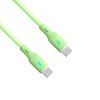 Akyga AK-USB-69 USB kábel USB-C (m) / USB-C (m), USB 2.0, 60W, 1 m, zelený, silikón