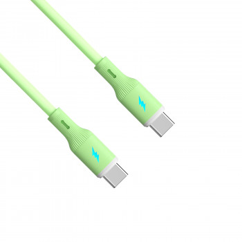 Akyga AK-USB-69 USB kábel USB-C (m) / USB-C (m), USB 2.0, 60W, 1 m, zelený, silikón