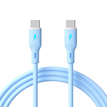 Akyga AK-USB-68 USB kábel USB-C (m) / USB-C (m), USB 2.0, 60W, 1 m, modrý, silikón